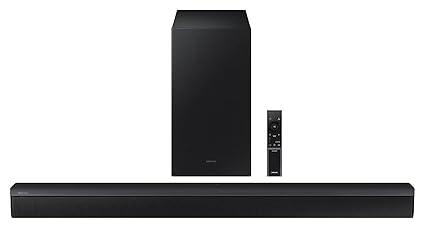 Samsung 300W 2.1ch Dolby Digital 3 Speakers Wireless Subwoofer, and DTS Virtual X Bluetooth Soundbar (HW-C45E/XL, Black, 2.1 Channel)